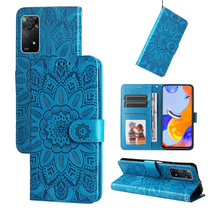 Estuche para teléfono de cuero con estampado de girasol en relieve, For Xiaomi Redmi 9A, For Xiaomi Redmi 9C / 10A, For Xiaomi Redmi 10C 4G, For Xiaomi Redmi K40 / K40 Pro / Xiaomi Poco F1, For Xiaomi Redmi K50 Gaming 5G, For Xiaomi Redmi Note 10 Pro 5...