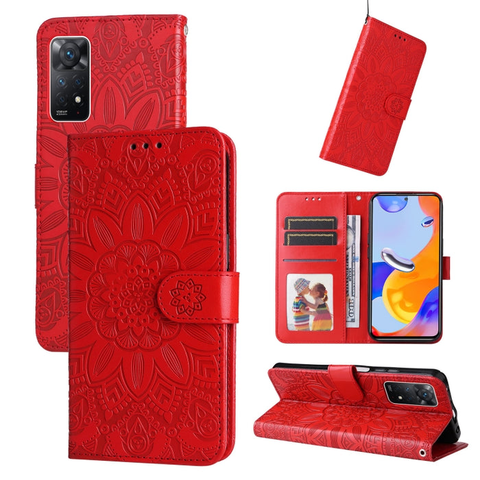 Estuche para teléfono de cuero con estampado de girasol en relieve, For Xiaomi Redmi 9A, For Xiaomi Redmi 9C / 10A, For Xiaomi Redmi 10C 4G, For Xiaomi Redmi K40 / K40 Pro / Xiaomi Poco F1, For Xiaomi Redmi K50 Gaming 5G, For Xiaomi Redmi Note 10 Pro 5...