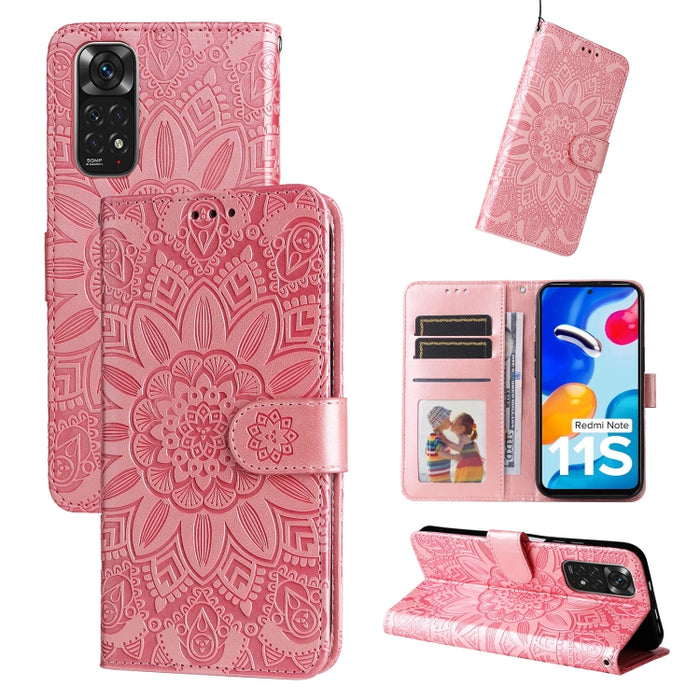 Estuche para teléfono de cuero con estampado de girasol en relieve, For Xiaomi Redmi 9A, For Xiaomi Redmi 9C / 10A, For Xiaomi Redmi 10C 4G, For Xiaomi Redmi K40 / K40 Pro / Xiaomi Poco F1, For Xiaomi Redmi K50 Gaming 5G, For Xiaomi Redmi Note 10 Pro 5...