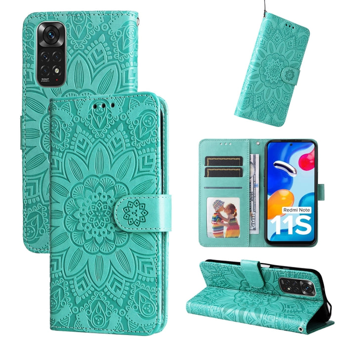 Estuche para teléfono de cuero con estampado de girasol en relieve, For Xiaomi Redmi 9A, For Xiaomi Redmi 9C / 10A, For Xiaomi Redmi 10C 4G, For Xiaomi Redmi K40 / K40 Pro / Xiaomi Poco F1, For Xiaomi Redmi K50 Gaming 5G, For Xiaomi Redmi Note 10 Pro 5...