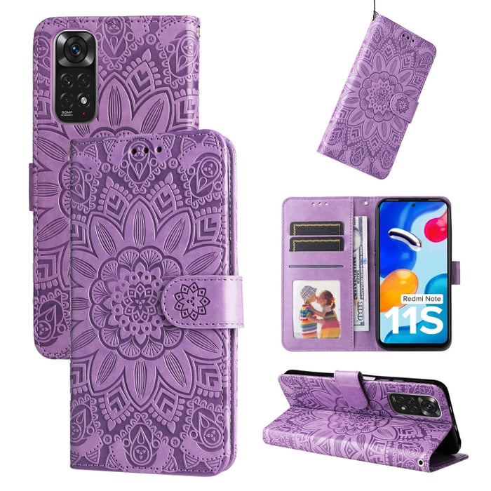 Estuche para teléfono de cuero con estampado de girasol en relieve, For Xiaomi Redmi 9A, For Xiaomi Redmi 9C / 10A, For Xiaomi Redmi 10C 4G, For Xiaomi Redmi K40 / K40 Pro / Xiaomi Poco F1, For Xiaomi Redmi K50 Gaming 5G, For Xiaomi Redmi Note 10 Pro 5...