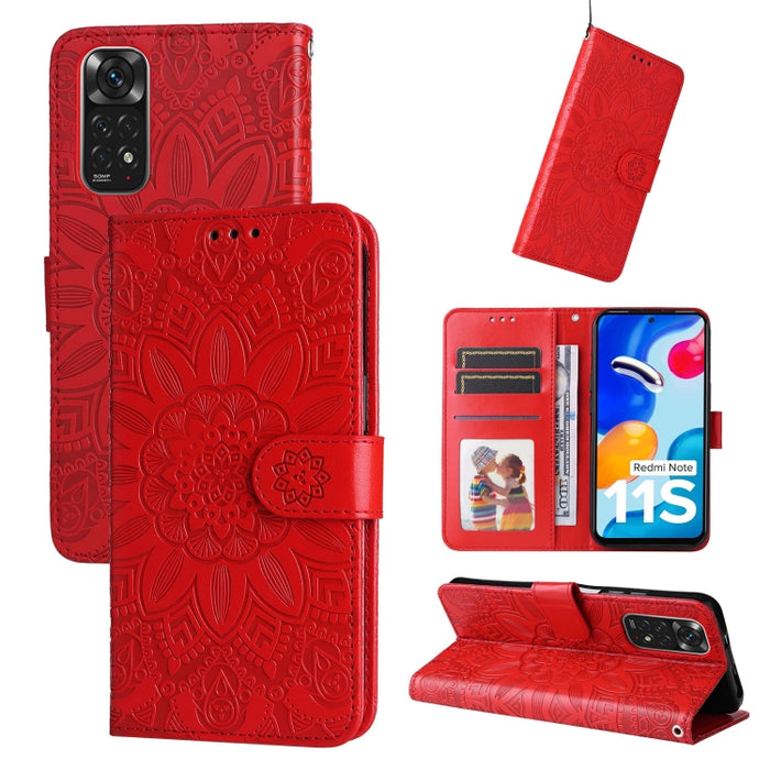 Estuche para teléfono de cuero con estampado de girasol en relieve, For Xiaomi Redmi 9A, For Xiaomi Redmi 9C / 10A, For Xiaomi Redmi 10C 4G, For Xiaomi Redmi K40 / K40 Pro / Xiaomi Poco F1, For Xiaomi Redmi K50 Gaming 5G, For Xiaomi Redmi Note 10 Pro 5...