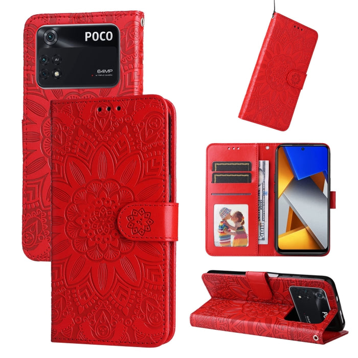 Estuche para teléfono de cuero con estampado de girasol en relieve, For Xiaomi Redmi 9A, For Xiaomi Redmi 9C / 10A, For Xiaomi Redmi 10C 4G, For Xiaomi Redmi K40 / K40 Pro / Xiaomi Poco F1, For Xiaomi Redmi K50 Gaming 5G, For Xiaomi Redmi Note 10 Pro 5...