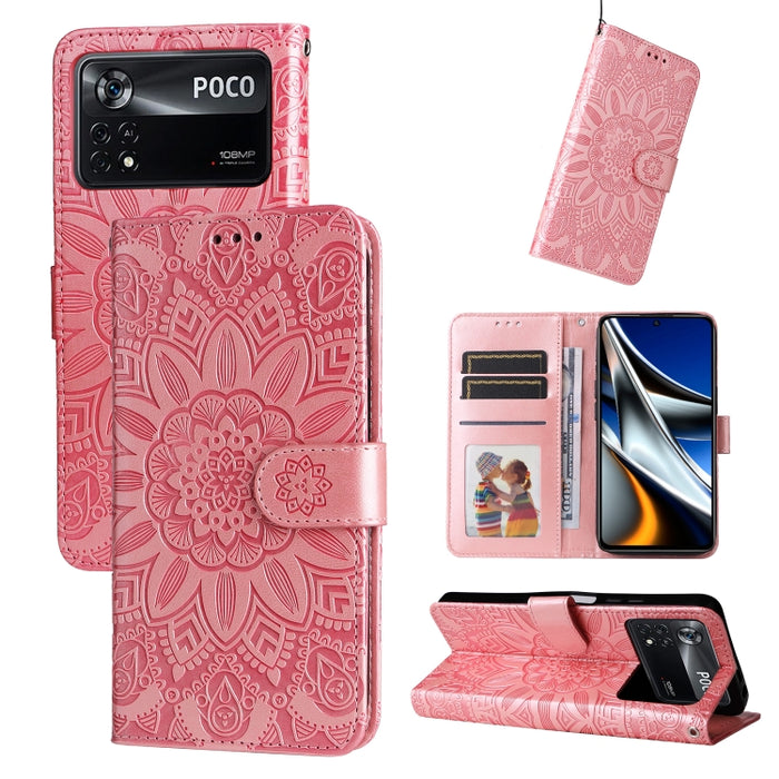 Estuche para teléfono de cuero con estampado de girasol en relieve, For Xiaomi Redmi 9A, For Xiaomi Redmi 9C / 10A, For Xiaomi Redmi 10C 4G, For Xiaomi Redmi K40 / K40 Pro / Xiaomi Poco F1, For Xiaomi Redmi K50 Gaming 5G, For Xiaomi Redmi Note 10 Pro 5...