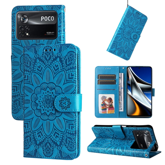 Estuche para teléfono de cuero con estampado de girasol en relieve, For Xiaomi Redmi 9A, For Xiaomi Redmi 9C / 10A, For Xiaomi Redmi 10C 4G, For Xiaomi Redmi K40 / K40 Pro / Xiaomi Poco F1, For Xiaomi Redmi K50 Gaming 5G, For Xiaomi Redmi Note 10 Pro 5...