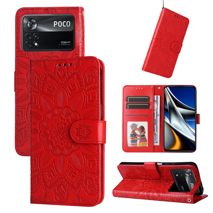 Estuche para teléfono de cuero con estampado de girasol en relieve, For Xiaomi Redmi 9A, For Xiaomi Redmi 9C / 10A, For Xiaomi Redmi 10C 4G, For Xiaomi Redmi K40 / K40 Pro / Xiaomi Poco F1, For Xiaomi Redmi K50 Gaming 5G, For Xiaomi Redmi Note 10 Pro 5...