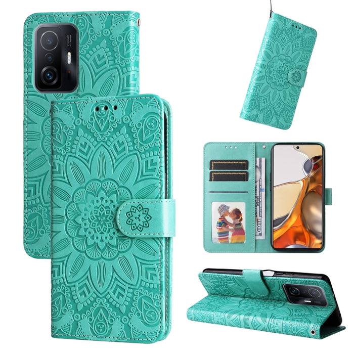 Estuche para teléfono de cuero con estampado de girasol en relieve, For Xiaomi Redmi 9A, For Xiaomi Redmi 9C / 10A, For Xiaomi Redmi 10C 4G, For Xiaomi Redmi K40 / K40 Pro / Xiaomi Poco F1, For Xiaomi Redmi K50 Gaming 5G, For Xiaomi Redmi Note 10 Pro 5...