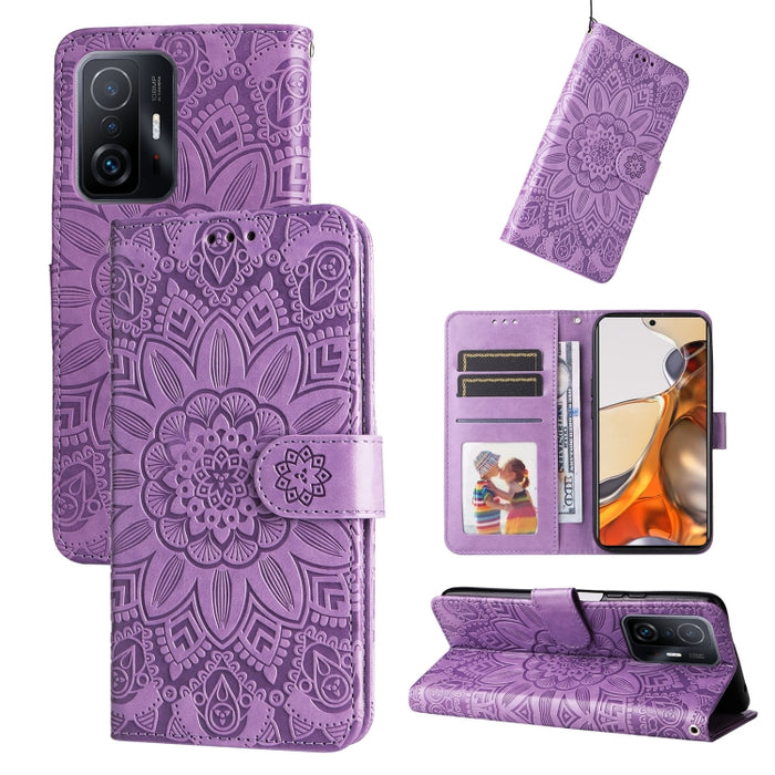 Estuche para teléfono de cuero con estampado de girasol en relieve, For Xiaomi Redmi 9A, For Xiaomi Redmi 9C / 10A, For Xiaomi Redmi 10C 4G, For Xiaomi Redmi K40 / K40 Pro / Xiaomi Poco F1, For Xiaomi Redmi K50 Gaming 5G, For Xiaomi Redmi Note 10 Pro 5...