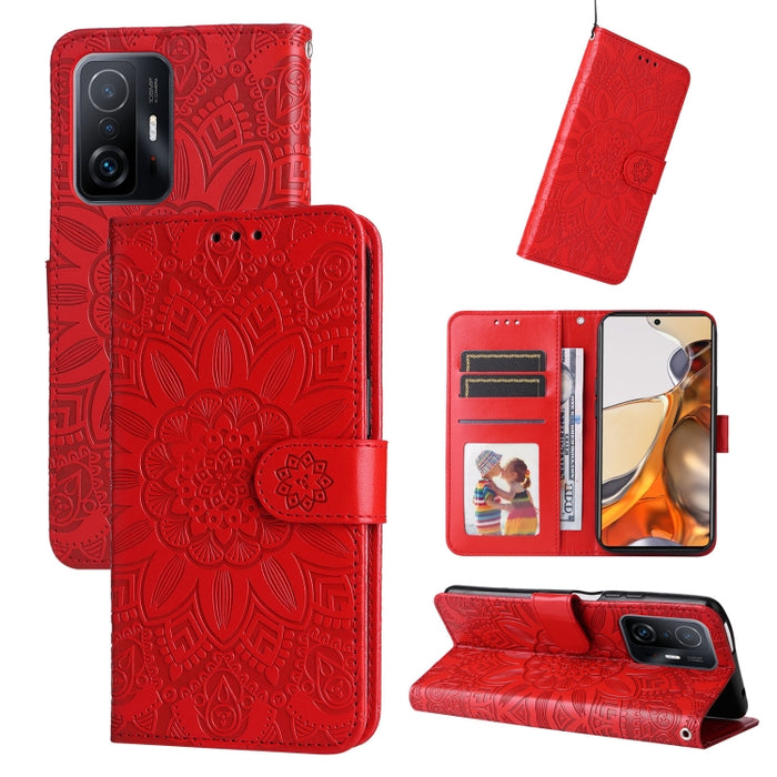 Estuche para teléfono de cuero con estampado de girasol en relieve, For Xiaomi Redmi 9A, For Xiaomi Redmi 9C / 10A, For Xiaomi Redmi 10C 4G, For Xiaomi Redmi K40 / K40 Pro / Xiaomi Poco F1, For Xiaomi Redmi K50 Gaming 5G, For Xiaomi Redmi Note 10 Pro 5...