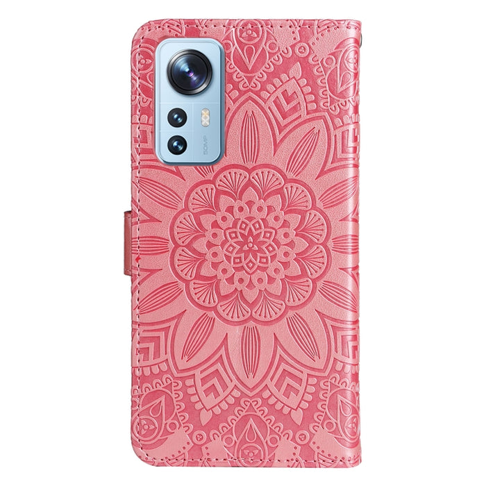 Estuche para teléfono de cuero con estampado de girasol en relieve, For Xiaomi 12 Lite, For Xiaomi 12 Pro, For Xiaomi 12 / 12X, For Xiaomi Poco M3 / Redmi 9T / Redmi 9 Power, For Xiaomi Poco X3 NFC