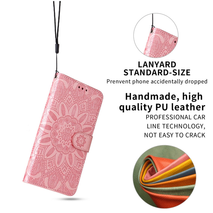 Estuche para teléfono de cuero con estampado de girasol en relieve, For Xiaomi 12 Lite, For Xiaomi 12 Pro, For Xiaomi 12 / 12X, For Xiaomi Poco M3 / Redmi 9T / Redmi 9 Power, For Xiaomi Poco X3 NFC