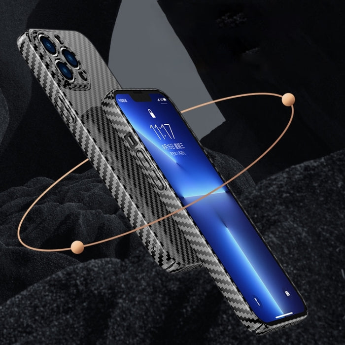 Estuche magnético MagSafe para teléfono con textura de fibra de carbono
