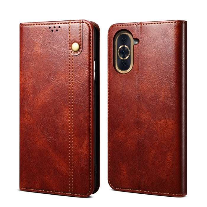 Caja de teléfono de cuero con textura de caballo loco de cera de aceite, For vivo S15 Pro, For vivo S15, For Huawei Nova 10 4G, For Xiaomi Poco C40 Global, For Xiaomi 12S Ultra, For Xiaomi M4 5G