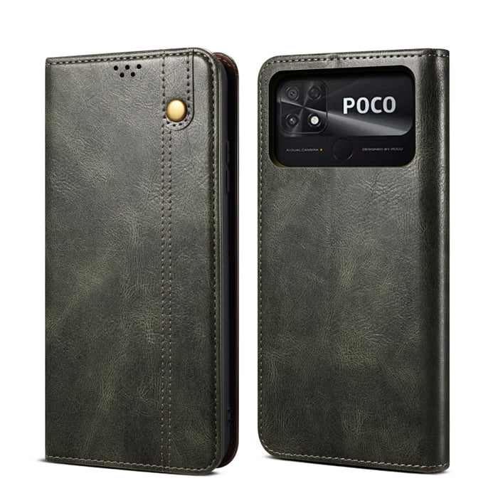 Caja de teléfono de cuero con textura de caballo loco de cera de aceite, For vivo S15 Pro, For vivo S15, For Huawei Nova 10 4G, For Xiaomi Poco C40 Global, For Xiaomi 12S Ultra, For Xiaomi M4 5G