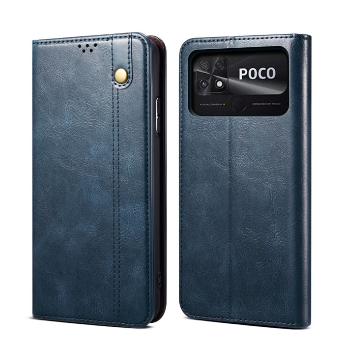 Caja de teléfono de cuero con textura de caballo loco de cera de aceite, For vivo S15 Pro, For vivo S15, For Huawei Nova 10 4G, For Xiaomi Poco C40 Global, For Xiaomi 12S Ultra, For Xiaomi M4 5G