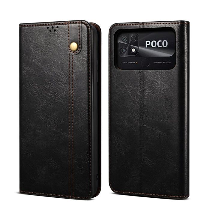 Caja de teléfono de cuero con textura de caballo loco de cera de aceite, For vivo S15 Pro, For vivo S15, For Huawei Nova 10 4G, For Xiaomi Poco C40 Global, For Xiaomi 12S Ultra, For Xiaomi M4 5G