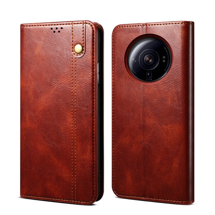 Caja de teléfono de cuero con textura de caballo loco de cera de aceite, For vivo S15 Pro, For vivo S15, For Huawei Nova 10 4G, For Xiaomi Poco C40 Global, For Xiaomi 12S Ultra, For Xiaomi M4 5G