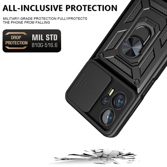 Funda de teléfono con diseño de cámara deslizante TPU + PC, For Xiaomi Poco X4 GT, For Xiaomi 12 Lite