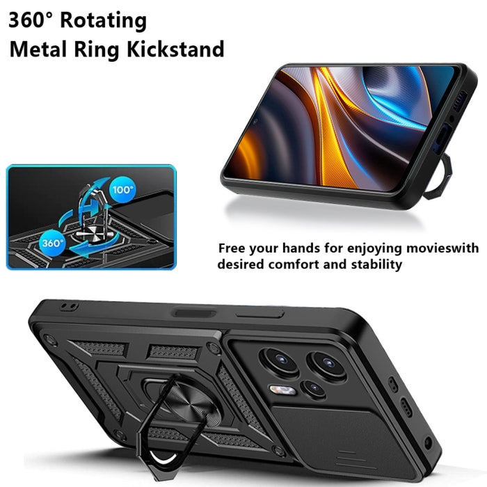 Funda de teléfono con diseño de cámara deslizante TPU + PC, For Xiaomi Poco X4 GT, For Xiaomi 12 Lite