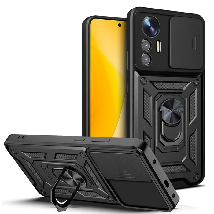 Funda de teléfono con diseño de cámara deslizante TPU + PC, For Xiaomi Poco X4 GT, For Xiaomi 12 Lite