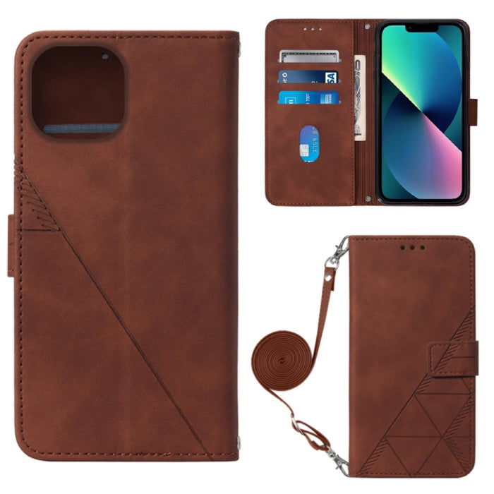 Estuche para teléfono de cuero con tapa en relieve 3D Crossbody, For iPhone 14, For iPhone 14 Plus, For iPhone 14 Pro, For iPhone 14 Pro Max