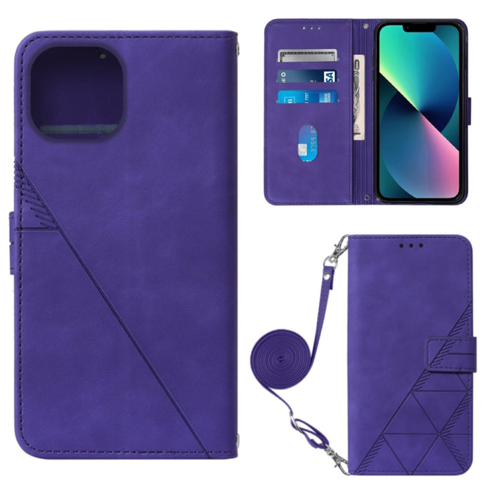 Estuche para teléfono de cuero con tapa en relieve 3D Crossbody, For iPhone 14, For iPhone 14 Plus, For iPhone 14 Pro, For iPhone 14 Pro Max