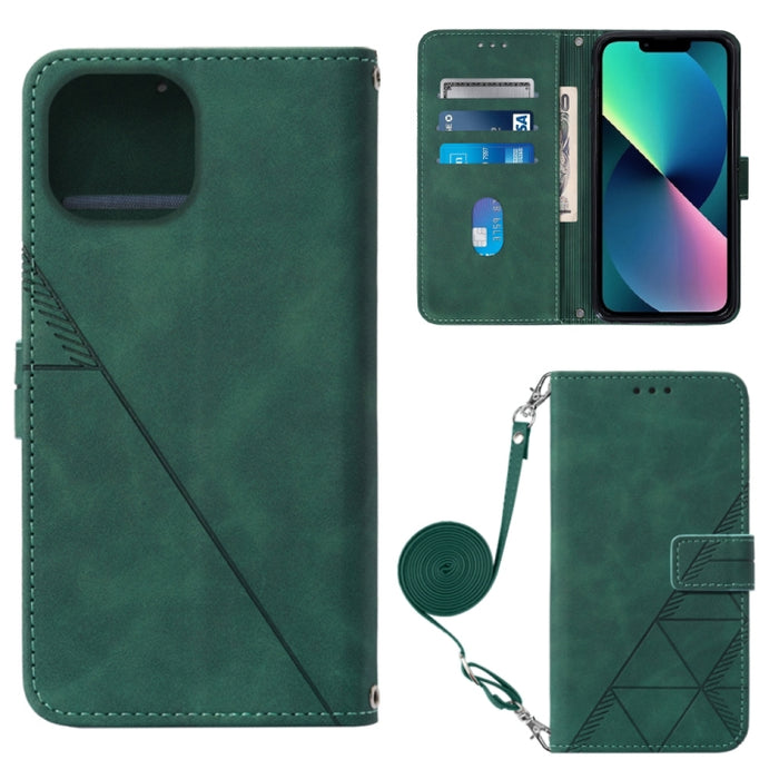 Estuche para teléfono de cuero con tapa en relieve 3D Crossbody, For iPhone 14, For iPhone 14 Plus, For iPhone 14 Pro, For iPhone 14 Pro Max