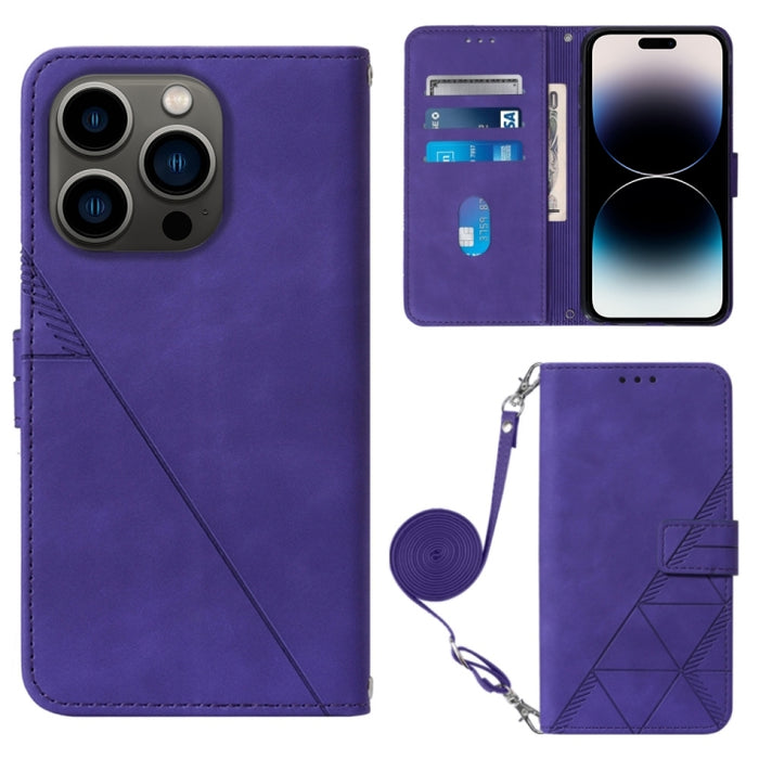 Estuche para teléfono de cuero con tapa en relieve 3D Crossbody, For iPhone 14, For iPhone 14 Plus, For iPhone 14 Pro, For iPhone 14 Pro Max