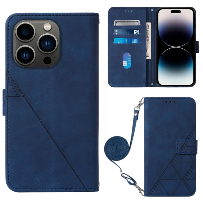 Estuche para teléfono de cuero con tapa en relieve 3D Crossbody, For iPhone 14, For iPhone 14 Plus, For iPhone 14 Pro, For iPhone 14 Pro Max