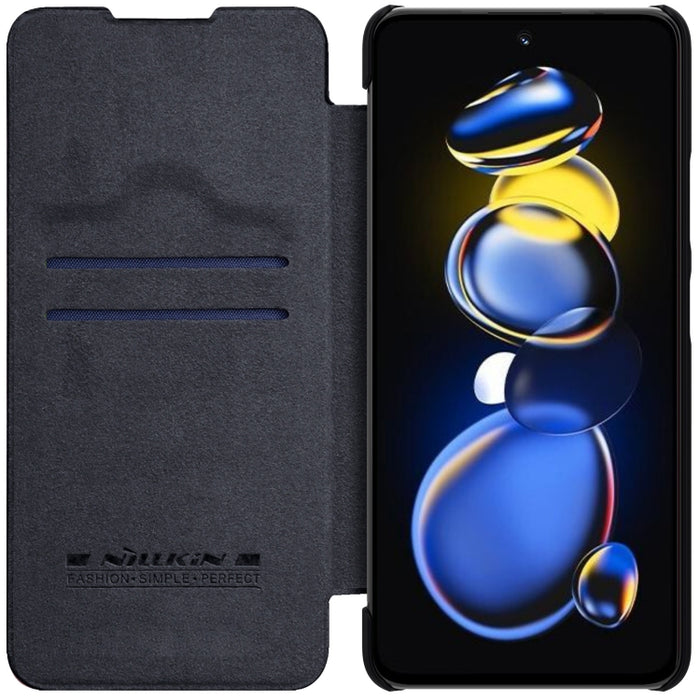 Estuche para teléfono de cuero con textura de caballo loco de la serie QIN de NILLKIN, For Xiaomi Redmi Note 11T Pro/11T Pro+ 5G/Poco X4 GT 5G