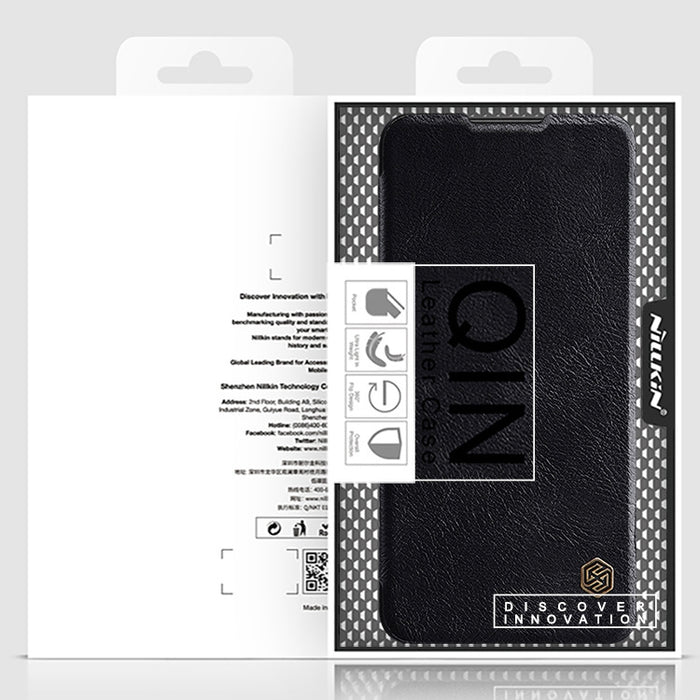 Estuche para teléfono de cuero con textura de caballo loco de la serie QIN de NILLKIN, For Xiaomi Redmi Note 11T Pro/11T Pro+ 5G/Poco X4 GT 5G