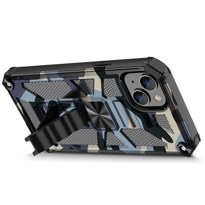 Camuflaje Armadura a prueba de golpes TPU + PC Funda magnética para teléfono