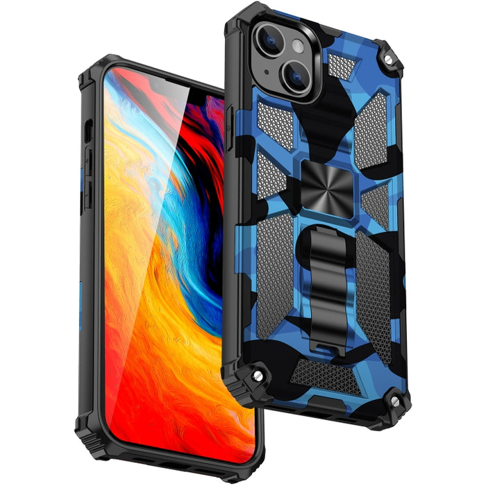 Camuflaje Armadura a prueba de golpes TPU + PC Funda magnética para teléfono