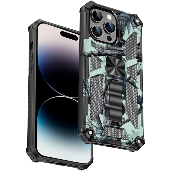 Camuflaje Armadura a prueba de golpes TPU + PC Funda magnética para teléfono