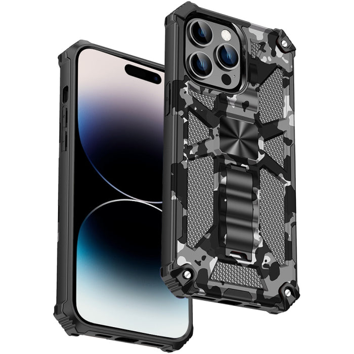 Camuflaje Armadura a prueba de golpes TPU + PC Funda magnética para teléfono