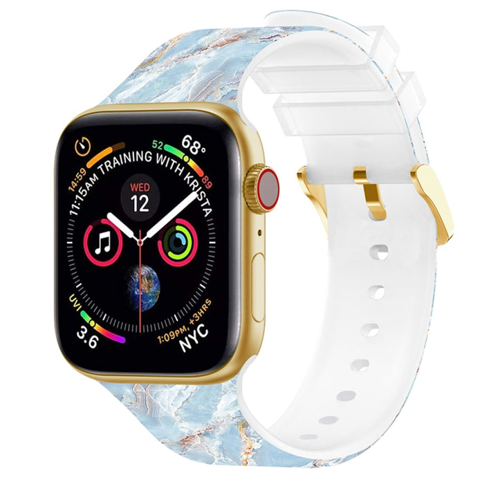 Banda de reloj de impresión en color con hebilla cuadrada para Apple Watch Series