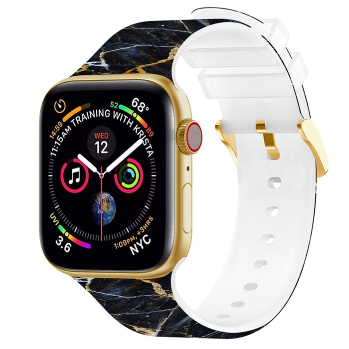 Banda de reloj de impresión en color con hebilla cuadrada para Apple Watch Series