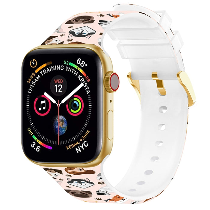 Banda de reloj de impresión en color con hebilla cuadrada para Apple Watch Series