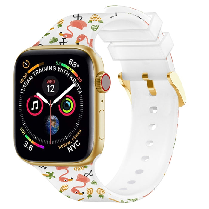 Banda de reloj de impresión en color con hebilla cuadrada para Apple Watch Series