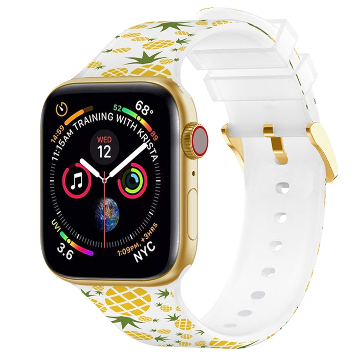 Banda de reloj de impresión en color con hebilla cuadrada para Apple Watch Series