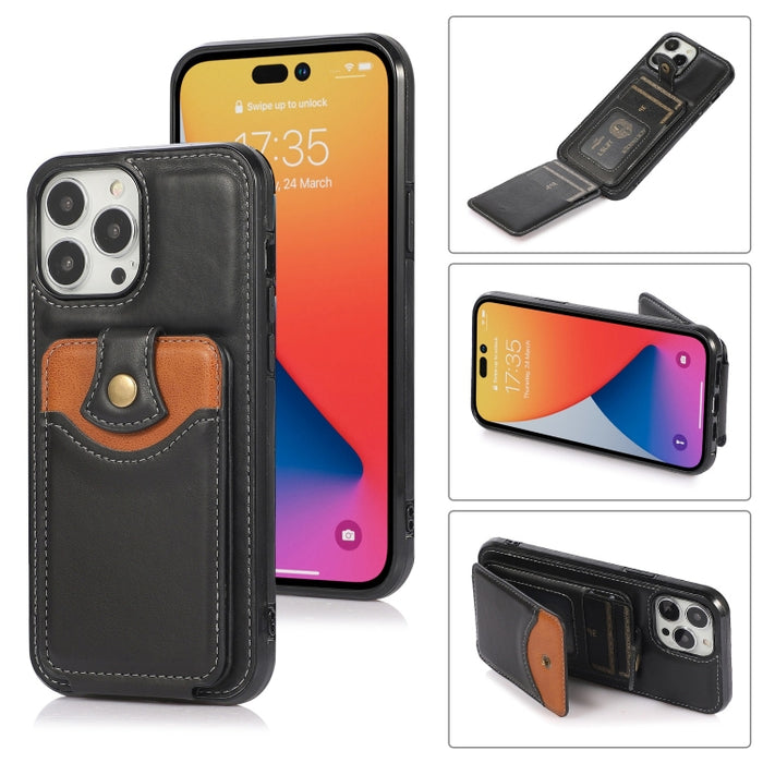 Estuche para teléfono con billetera de piel suave