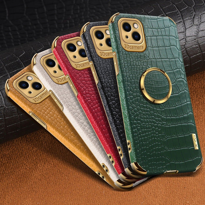 Estuche para teléfono con textura de cocodrilo galvanoplastia 6D con soporte