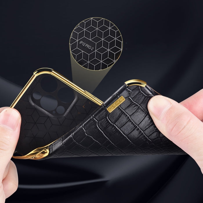 Estuche para teléfono con textura de cocodrilo galvanoplastia 6D con soporte