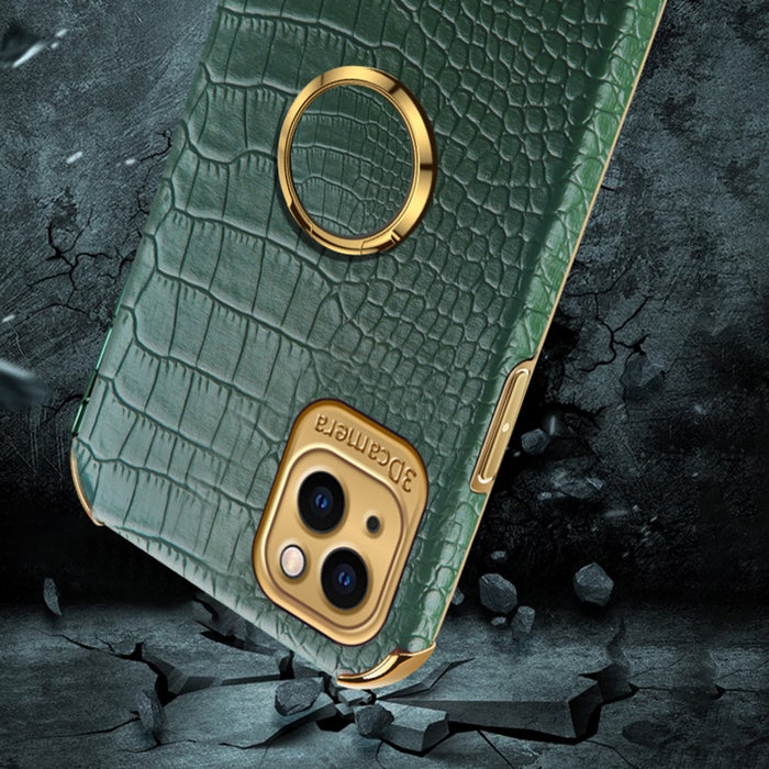 Estuche para teléfono con textura de cocodrilo galvanoplastia 6D con soporte