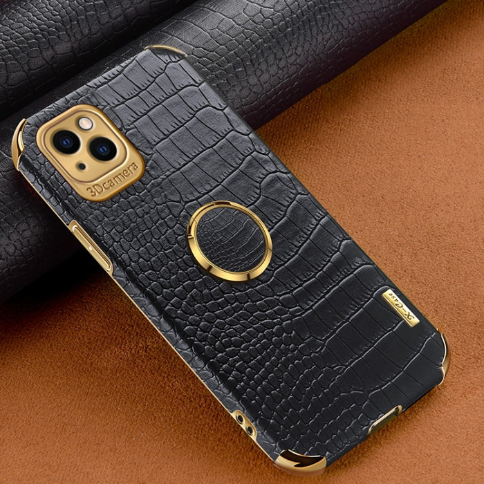 Estuche para teléfono con textura de cocodrilo galvanoplastia 6D con soporte