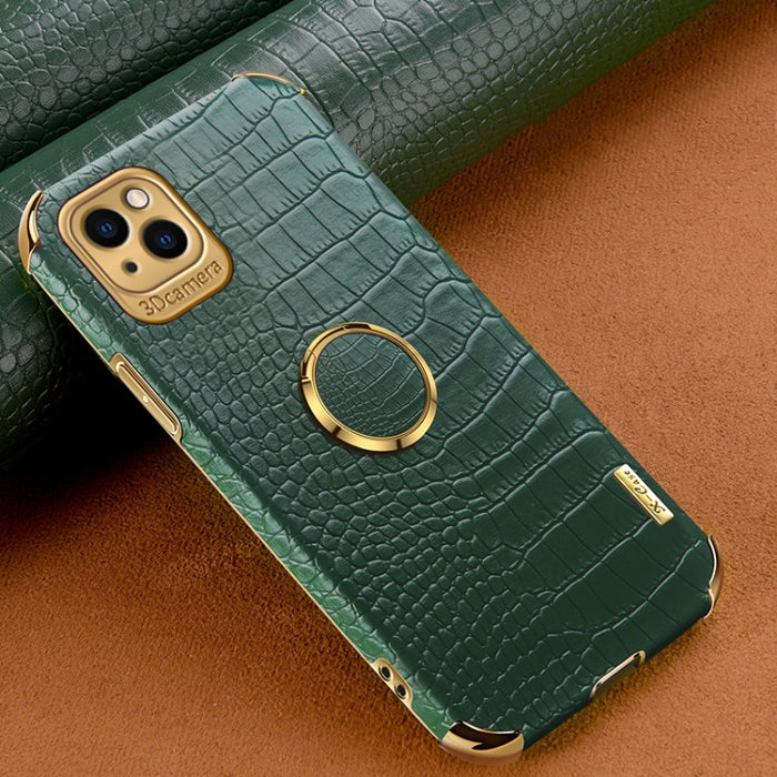 Estuche para teléfono con textura de cocodrilo galvanoplastia 6D con soporte