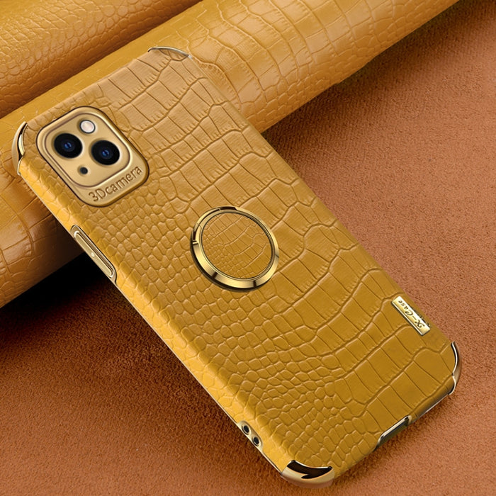 Estuche para teléfono con textura de cocodrilo galvanoplastia 6D con soporte