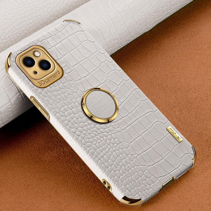 Estuche para teléfono con textura de cocodrilo galvanoplastia 6D con soporte