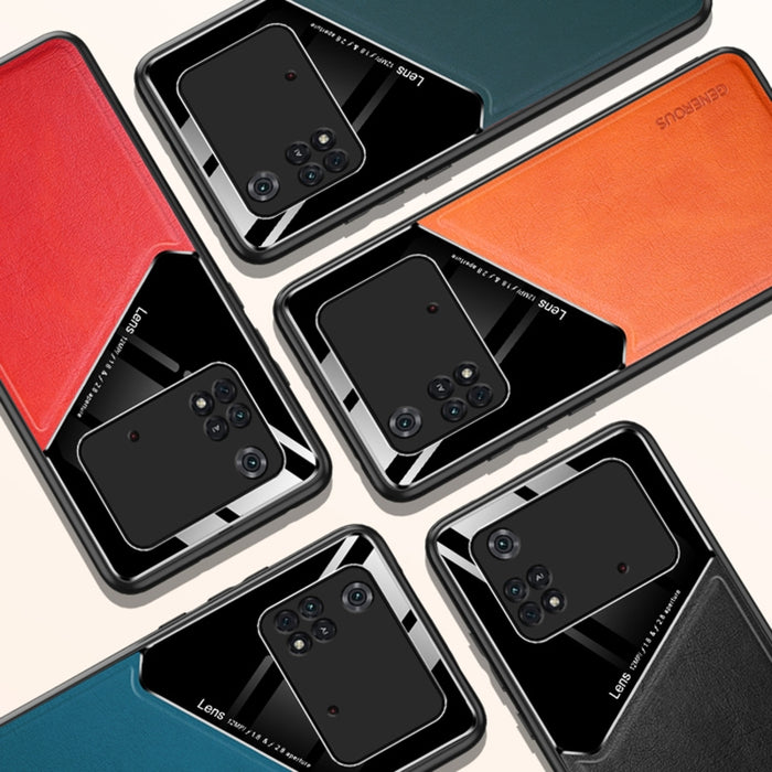 Estuche protector todo incluido de cuero + vidrio orgánico, For Xiaomi Poco M4 Pro 4G, For Xiaomi Poco X4 Pro 5G