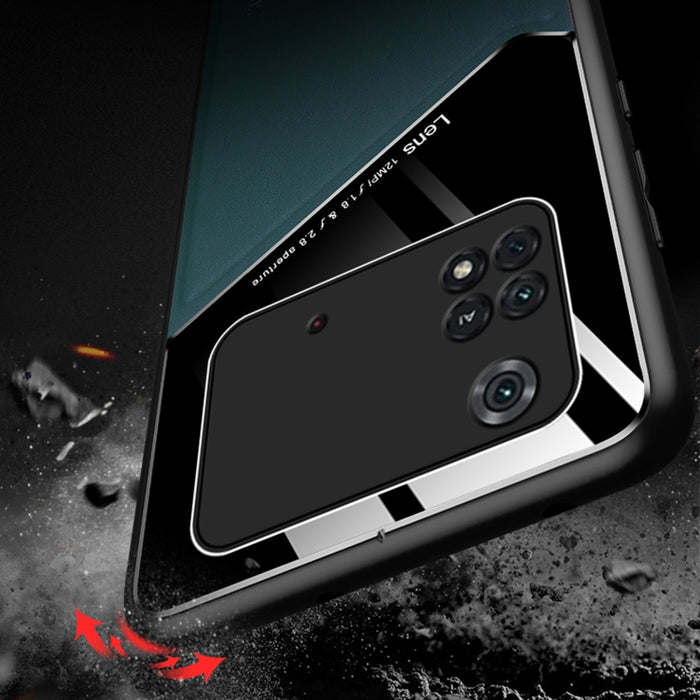 Estuche protector todo incluido de cuero + vidrio orgánico, For Xiaomi Poco M4 Pro 4G, For Xiaomi Poco X4 Pro 5G
